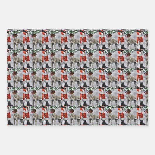 Duitse Shorthaired Pointer kerst Inpakpapier Vel (Voorkant 3)