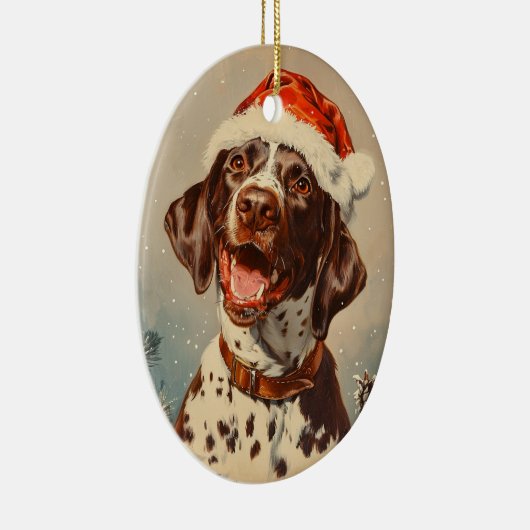 Duitse Shorthaired Pointer kerst Keramisch Ornament (Rechts)