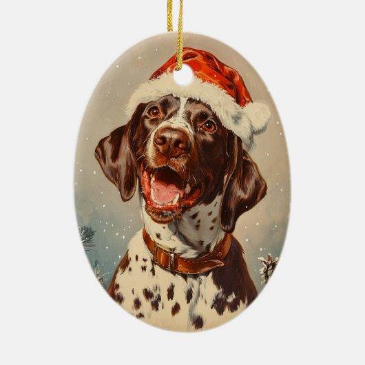 Duitse Shorthaired Pointer kerst Keramisch Ornament (Achterkant)