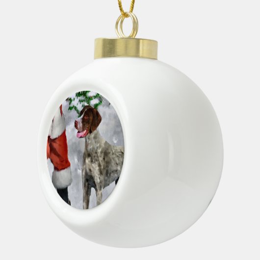 Duitse Shorthaired Pointer kerst Keramische Bal Ornament (Rechts)