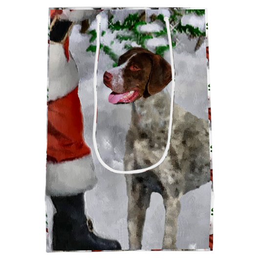 Duitse Shorthaired Pointer kerst Medium Cadeauzakje (Achterkant)