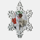 Duitse Shorthaired Pointer kerst Tin Sneeuwvlok Ornament (Rechts)