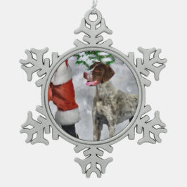 Duitse Shorthaired Pointer kerst Tin Sneeuwvlok Ornament