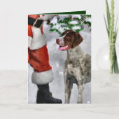 Duitse Shorthaired Pointer-kerstcadeautjes Feestdagen Kaart (Voorkant)