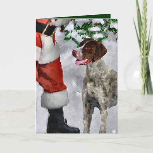 Duitse Shorthaired Pointer-kerstcadeautjes Feestdagen Kaart (Voorkant)