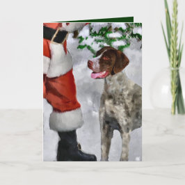 Duitse Shorthaired Pointer-kerstcadeautjes Feestdagen Kaart