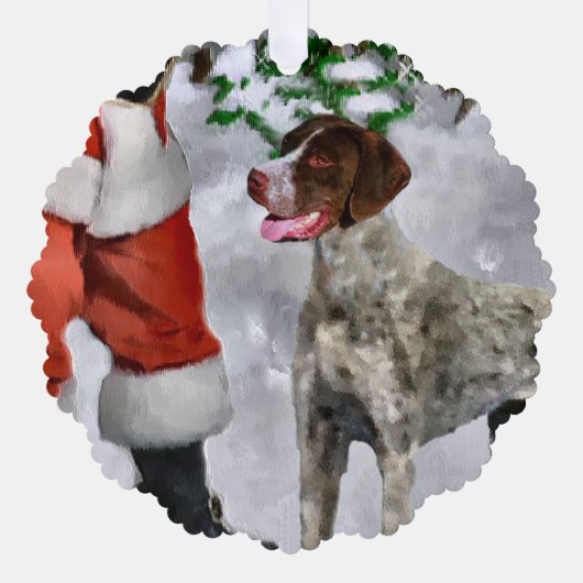Duitse Shorthaired Pointer-kerstcadeautjes Ornament Kaart (Voorkant)