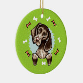 Duitse Shorthaired Pointer kerstmis Keramisch Ornament (Rechts)