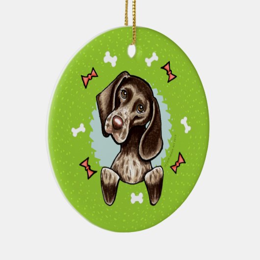 Duitse Shorthaired Pointer kerstmis Keramisch Ornament (Rechts)