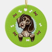 Duitse Shorthaired Pointer kerstmis Keramisch Ornament (Voorkant)