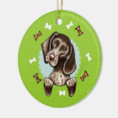 Duitse Shorthaired Pointer kerstmis Keramisch Ornament (Links)