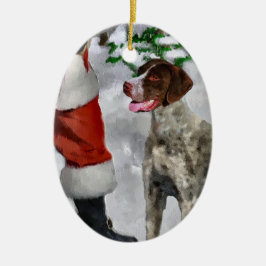 Duitse Shorthaired Pointer-kerstversiering Keramisch Ornament