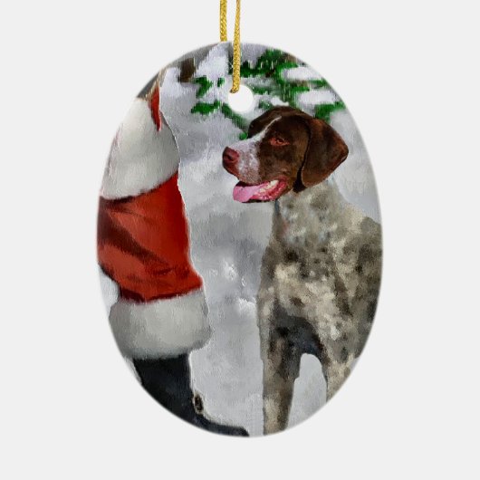 Duitse Shorthaired Pointer-kerstversiering Keramisch Ornament (Achterkant)