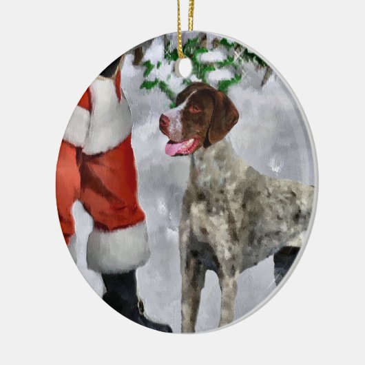 Duitse Shorthaired Pointer-kerstversiering Keramisch Ornament (Links)