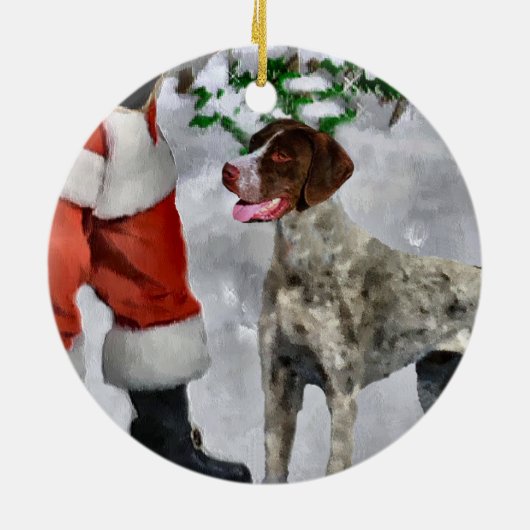 Duitse Shorthaired Pointer-kerstversiering Keramisch Ornament (Achterkant)