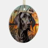 Duitse Shorthaired Pointer-kerstversiering Keramisch Ornament (Rechts)
