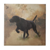 Duitse Shorthaired Pointer klaar om op Gift Box te Tegeltje (Voorkant)