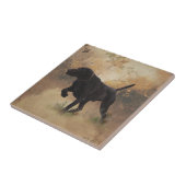 Duitse Shorthaired Pointer klaar om op Gift Box te Tegeltje (Zijkant)