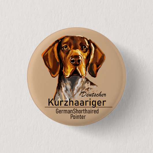 Duitse Shorthaired Pointer Kurzhaar Sleutelhanger Ronde Button 3,2 Cm (Voorkant)