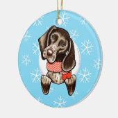 Duitse Shorthaired Pointer laat het sneeuwen Keramisch Ornament (Links)