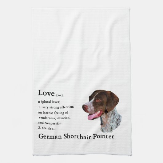 Duitse Shorthaired Pointer Love Theedoek (Verticaal)