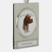 Duitse Shorthaired Pointer mam 2 Verzilverd Banner Ornament (Rechts)