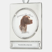 Duitse Shorthaired Pointer mam 2 Verzilverd Banner Ornament (Links)