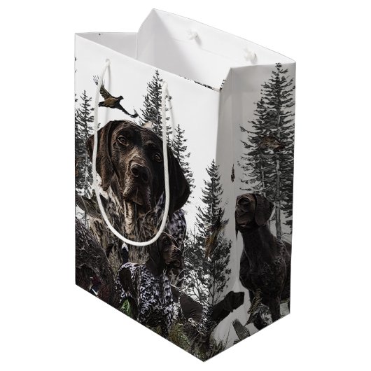 Duitse Shorthaired Pointer Medium Cadeauzakje (Achterkant Gekanteld)