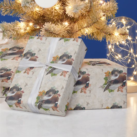 Duitse Shorthaired Pointer met fazant sneeuwlobby Cadeaupapier (Feestdagen)