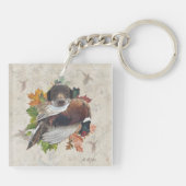 Duitse Shorthaired Pointer met fazant sneeuwlobby Sleutelhanger (Achterkant)