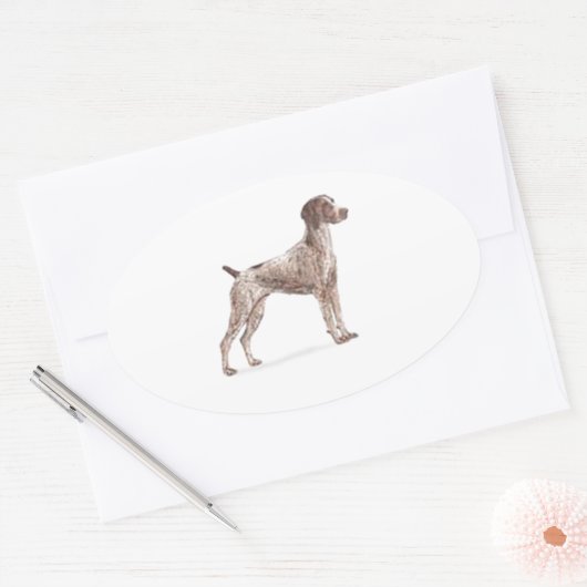 Duitse Shorthaired Pointer Ovale Sticker (Envelop)
