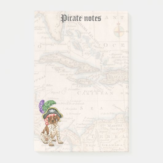 Duitse Shorthaired Pointer Pirate Post-it Notes (Voorkant)
