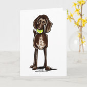 Duitse Shorthaired Pointer Playtime Kaart (Gele Bloem)