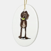 Duitse Shorthaired Pointer Playtime Keramisch Ornament (Links)