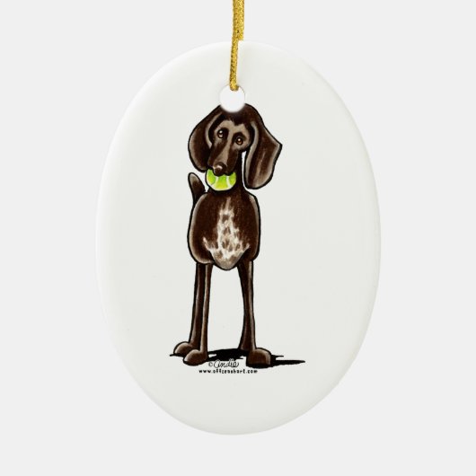 Duitse Shorthaired Pointer Playtime Keramisch Ornament (Voorkant)