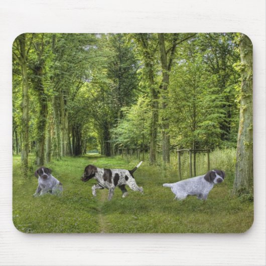 Duitse Shorthaired Pointer Pups Mousepad Muismat (Voorkant)
