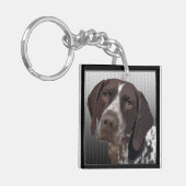 Duitse Shorthaired Pointer Retro Sleutelhanger (Voorkant Links)