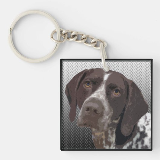 Duitse Shorthaired Pointer Retro Sleutelhanger (Voorkant)