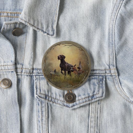 Duitse Shorthaired Pointer Ronde Button 7,6 Cm (In situ)