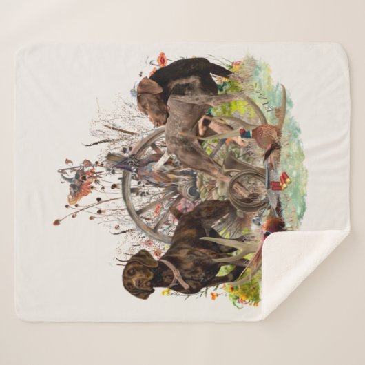 Duitse Shorthaired Pointer Sherpa Deken (Voorkant (horizontaal))