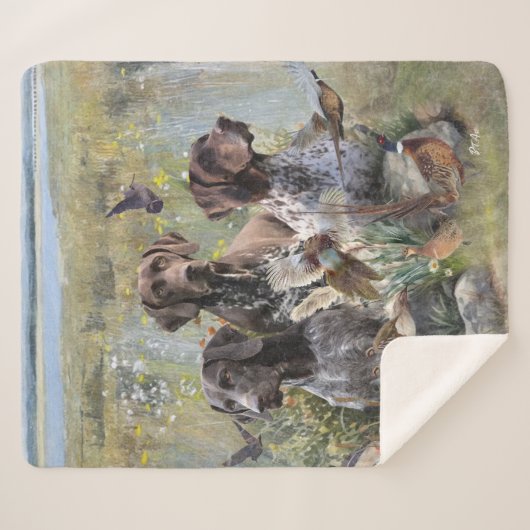 Duitse Shorthaired Pointer Sherpa Deken (Voorkant (horizontaal))