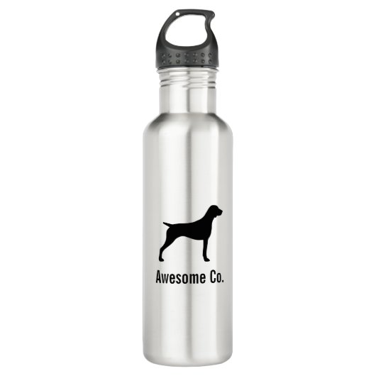 Duitse Shorthaired Pointer Silhouette met tekst Waterfles (Voorkant)