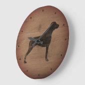 Duitse Shorthaired Pointer Silhouette Rustige stij Grote Klok (Hoek)