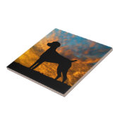 Duitse Shorthaired Pointer Silhouette Sunset Tile Tegeltje (Zijkant)