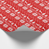 Duitse Shorthaired Pointer Silhouettes kerst Cadeaupapier (Hoek)