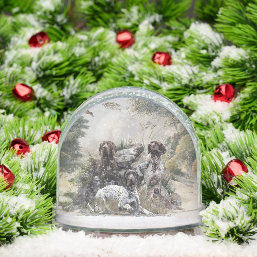 Duitse Shorthaired Pointer Sneeuwbol (Kerstmis)