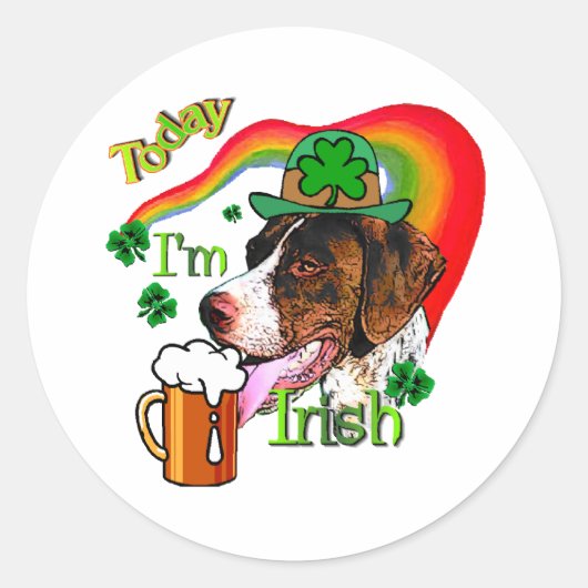 Duitse Shorthaired Pointer St Pattys Ronde Sticker (Voorkant)