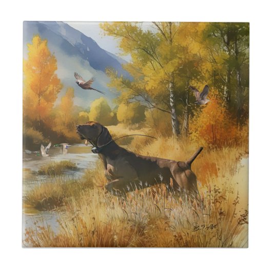 Duitse Shorthaired Pointer Tegeltje (Voorkant)