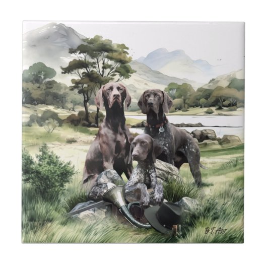 Duitse Shorthaired Pointer Tegeltje (Voorkant)