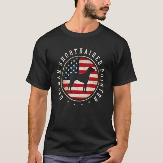 Duitse Shorthaired Pointer Usa Vlag 4 juli T-shirt (Voorkant)